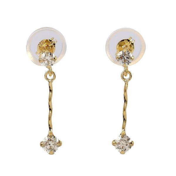 ダイヤモンド ピアス K18 楽天市場】ダイヤモンド ピアス 一粒 K18 アメリカンピアス 両耳