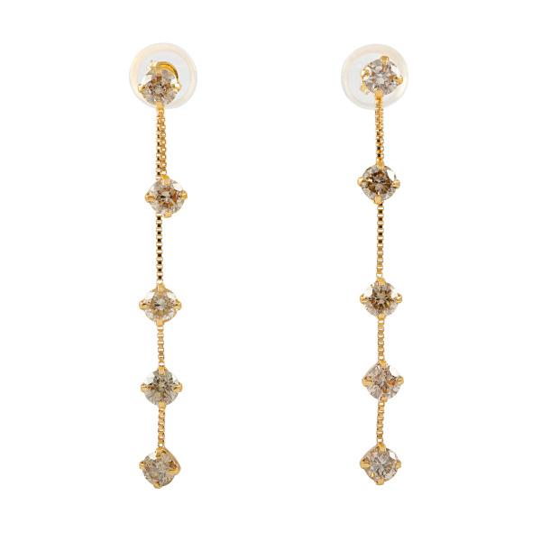 K18イエローゴールド ダイヤモンド ピアス : ジェムキャッスルゆきざき