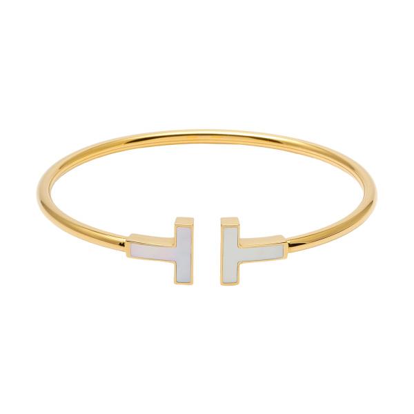 TIFFANY&Co.（ティファニー） T ワイヤー ブレスレット M K18イエロー
