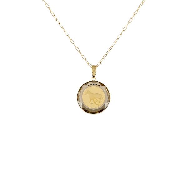 K24イエローゴールド K18イエローゴールド コイン ネックレス : ジェム