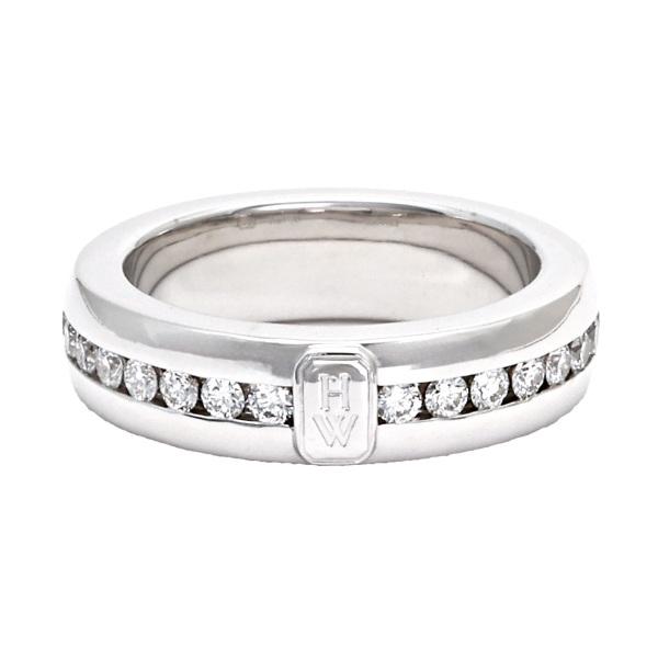 ハリー・ウィンストン（HARRY WINSTON） HWロゴ K18WG ホワイト 
