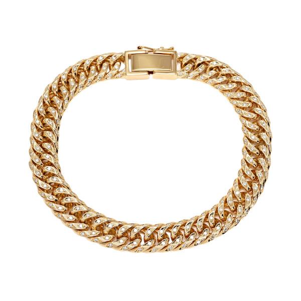 キヘイプレスレット K18 K18イエローゴールド ダイヤモンド 喜平 ブレスレット ダブル6面 約