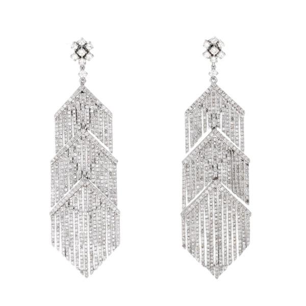 K18ホワイトゴールド ダイヤモンド ピアス : ジェムキャッスルゆきざき