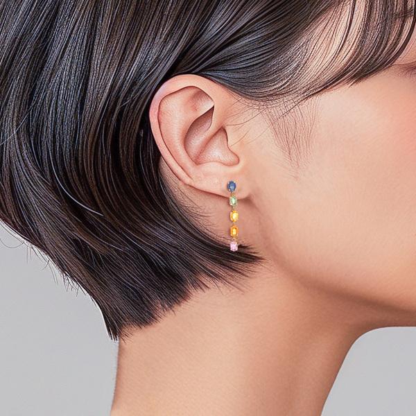 K18イエローゴールド サファイア ピアス : ジェムキャッスルゆき