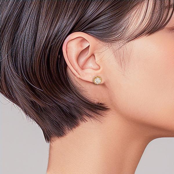 K18イエローゴールド ダイヤモンド ピアス : ジェムキャッスル