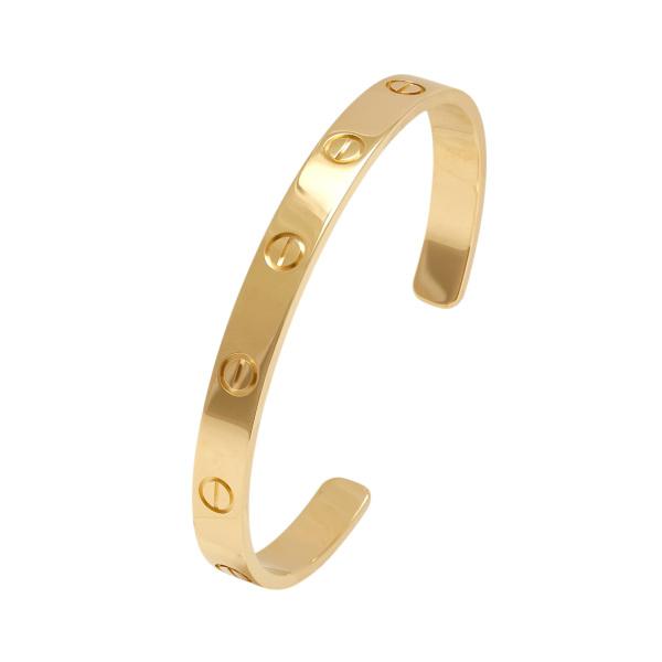 カルティエ ラブブレスレット オープン イエローゴールド 19号 正規品 Cartier（カルティエ） ラブ クラシックモデル オープン K18イエロー