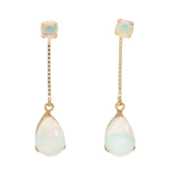 オパールピアス(K18) K18イエローゴールド オパール ピアス : ジェムキャッスルゆき