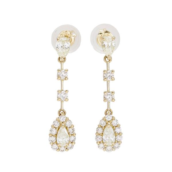 K18イエローゴールド ダイヤモンド ピアス : ジェムキャッスル