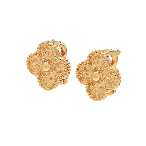 Van Cleef & Arpels ゴールド クローバーピアス ペルレ クローバー イヤリング 18K イエローゴールド