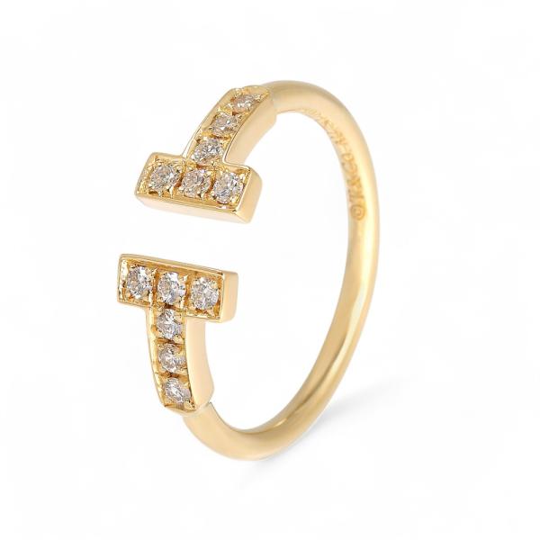 TIFFANY&Co.（ティファニー） T ダイヤモンド ワイヤー リング K18