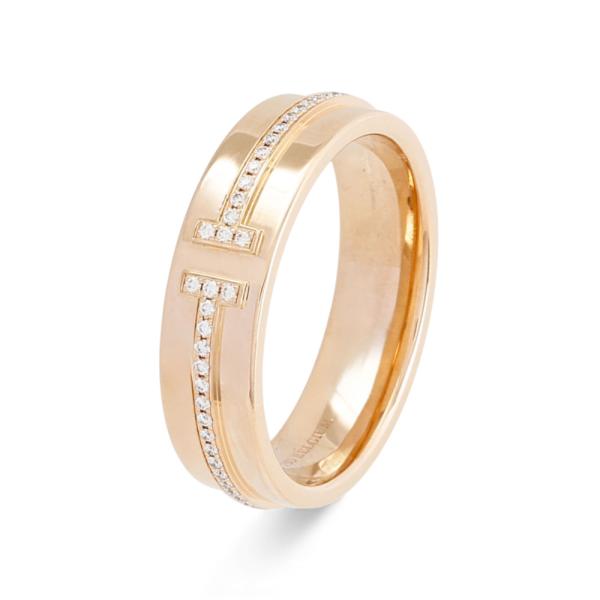 K18ティファニーTナローゴールドリング TIFFANY&Co.（ティファニー） T ナロー K18ローズゴールド リング 中古