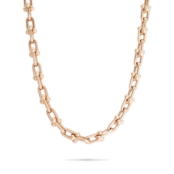 最高品質ピンクゴールド ハードウェア ネックレス 新品未使用 TIFFANY&Co.（ティファニー） ハードウェア ミディアムリンク K18