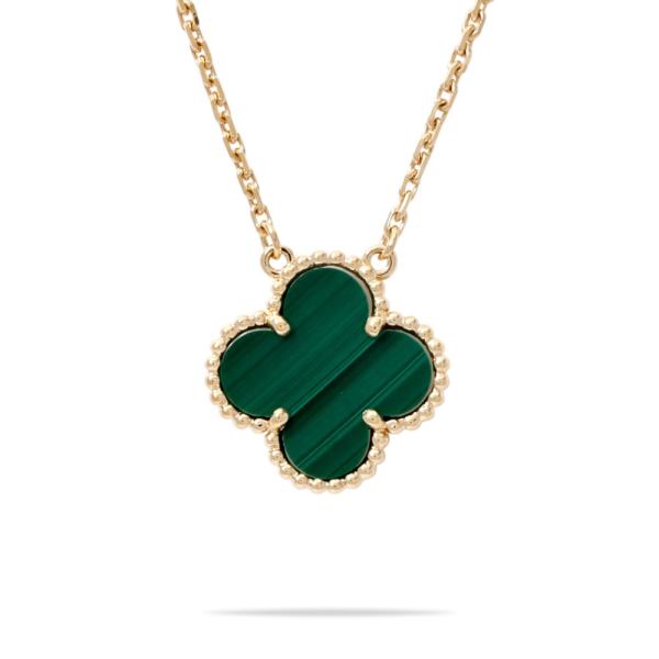 VCA ヴァンクリーフ　ヴィンテージ　アルハンブラ マラカイト ネックレス　YG Van Cleef ＆ Arpels（ヴァンクリーフ ＆ アーペル） ヴィンテージ