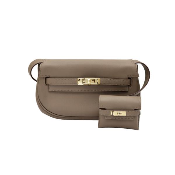 【希少色.袋付き】エルメス HERMES キュート スエード ケリー金具 HERMES（エルメス） ケリー(その他) スイフト エトゥープ イエロー
