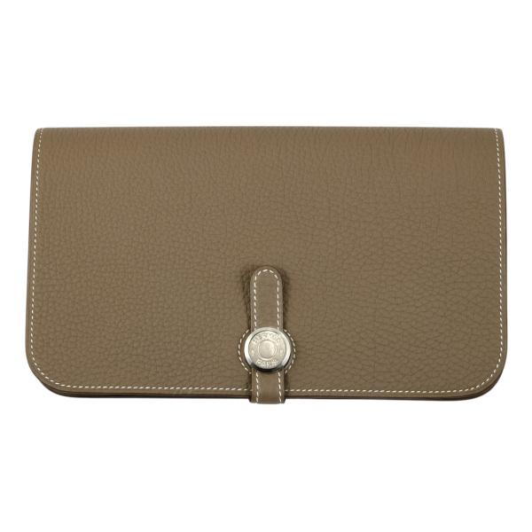 エルメス　財布　ドゴンデュオ　エトゥープ HERMES（エルメス） ドゴン デュオ GM トゴ エトゥープ シルバー金具 W