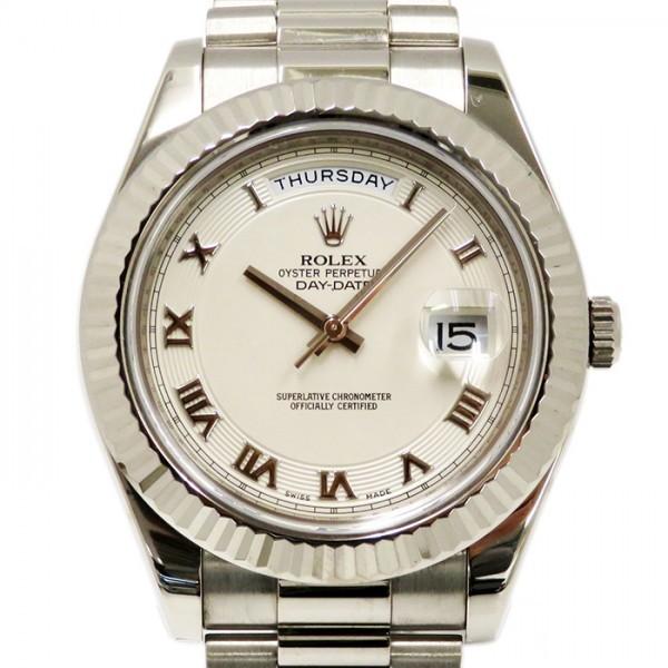 デイデイトII ロレックス ROLEX 218239 アイボリー/ローマ文字盤 中古