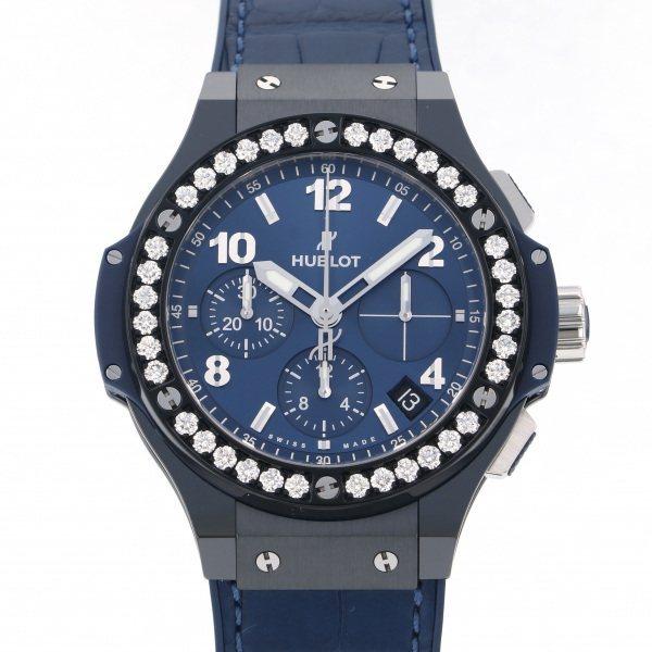 ビッグバン ウブロ HUBLOT セラミック ブルー ダイヤモンド 341.CM 