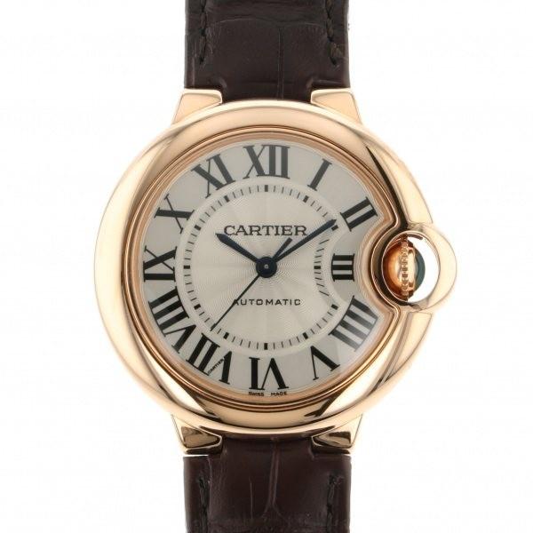カルティエ バロンブルー33ｍｍ W6920097 PG/革 シルバー 自動巻き レディース 41100099051【中古】【アラモード】 BALLON BLEU DE CARTIER カルティエ Cartier バロンブルー 33mm