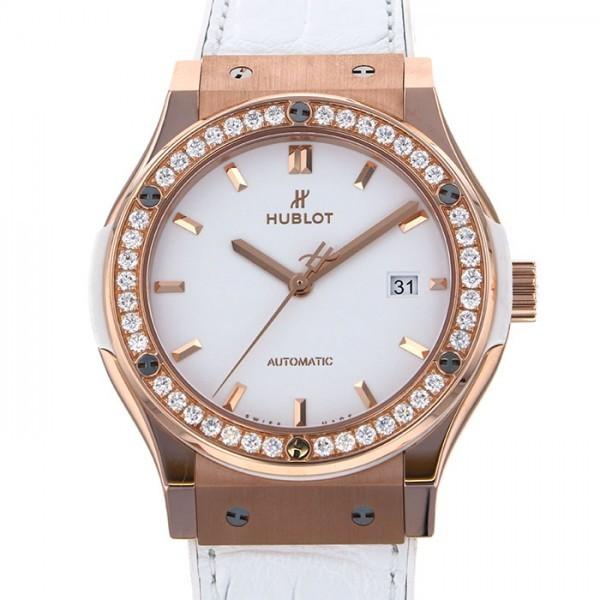 クラシックフュージョン ウブロ HUBLOT キングゴールド ホワイト 