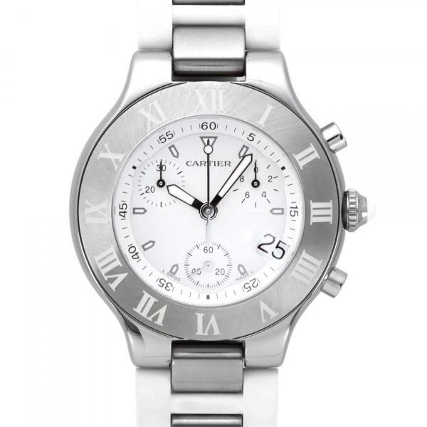 Cartier カルティエ マスト21 クロノスカフ W10184U2 ホワイト Cartier カルティエ マスト21 クロノスカフ W10184U2 ホワイト