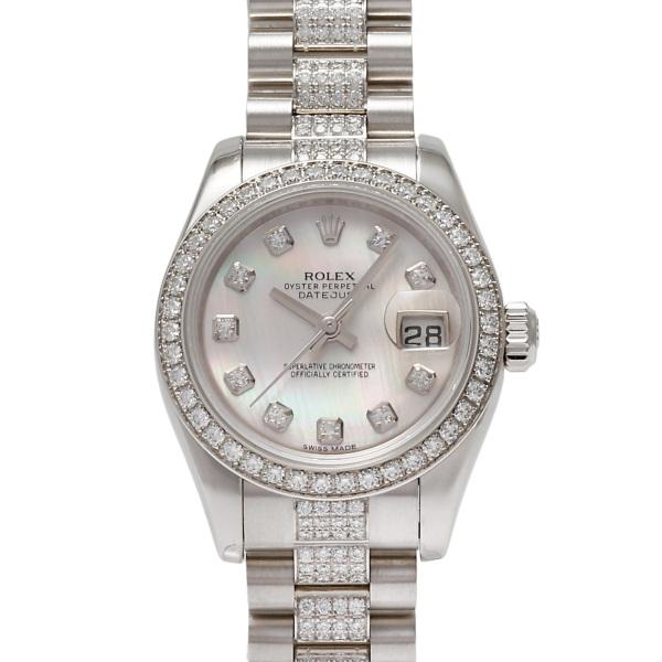 デイトジャスト ロレックス ROLEX 26 179136NG ホワイト/10PD文字盤