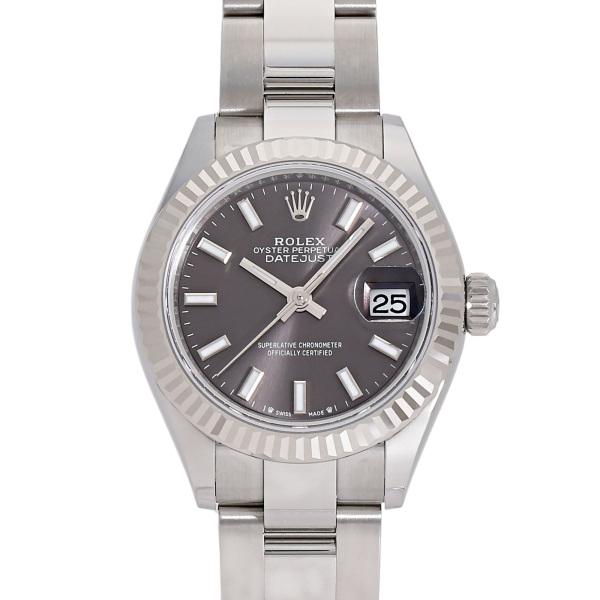 ロレックス ROLEX デイトジャスト28 ダークグレー 279174 グレー SS/WG 自動巻き レディース 腕時計 ROLEX 279174 デイトジャスト28 10Pダイヤ 自動巻き レディース SS×WG
