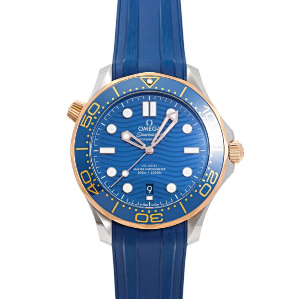 オメガ シーマスター ダイバー 300M コーアクシャル 42mm Seamaster Diver 300M Co-Axial Master Chronometer 42mm 210.20.42.20.03.002 箱 保証書 K18PG/SS メンズ時計 ブルー 美品 【中古】 OMEGA（オメガ） シーマスター ダイバー 300M コーアクシャル マスター