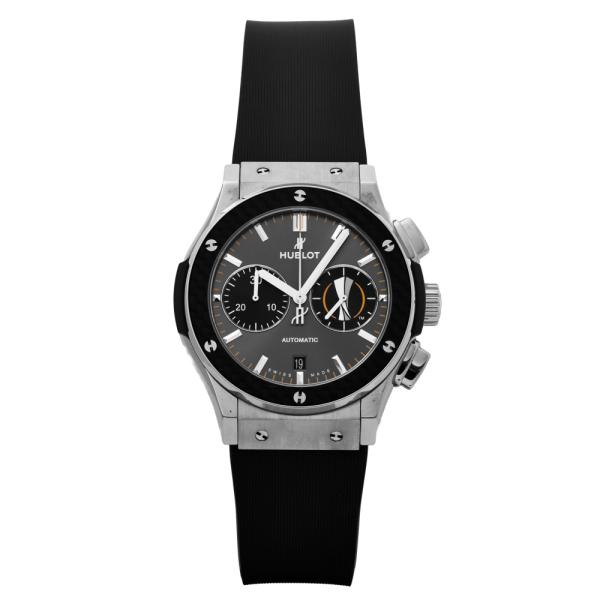 ウブロ HUBLOT クラシックフュージョン クロノグラフ ヨーロッパリーグ 世界限定100本 521.NQ.7029.RX.UEL17 グレー/ブラック文字盤 中古 腕時計 メンズ