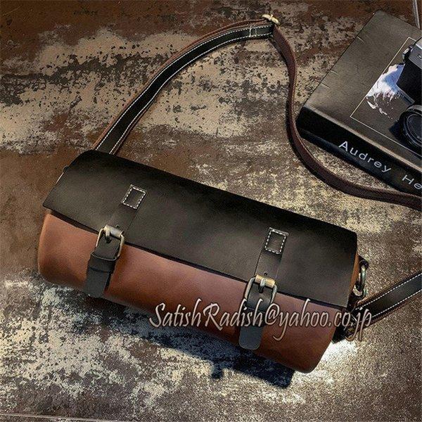 ショルダーバッグ ドラムバッグ メンズ 革鞄 かばん Puレザー 紳士バッグ ヴィンテージ 個性 カジュアル お洒落 肩掛け 軽量 通学 自転車カバン Kikisra Gcentral 通販 Yahoo ショッピング