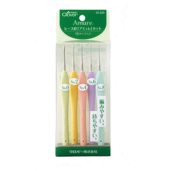 他サイト： レース針「アミュレ」セット Clover クロバー 43-323 手芸 裁縫 洋裁 ハンドメイド レース編み 手編みの商品画像