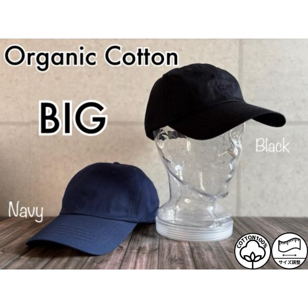 特価 帽子 大きいサイズ BIGサイズ キャップ オーガニック コットン 深め オールシーズン CAP サイズ調整 男女兼用 61cm 【店内商品2点以上ご購入で送料無料】