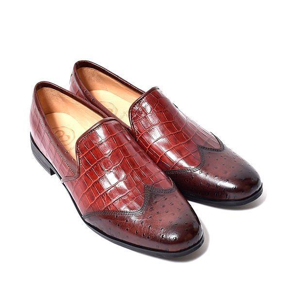 BajoLugo（バジョルゴ） ウィングチップ スリッポン アンティーク 