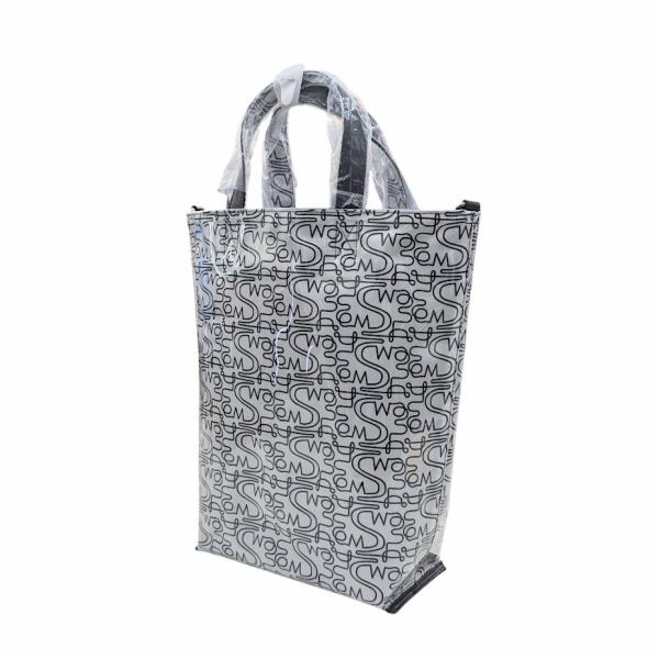 未使用品 SWASH LONDON(大) スウォッシュロンドン 2WAY トートバッグ ショルダー アート プリント トートバッグ PVC 総柄 グレー