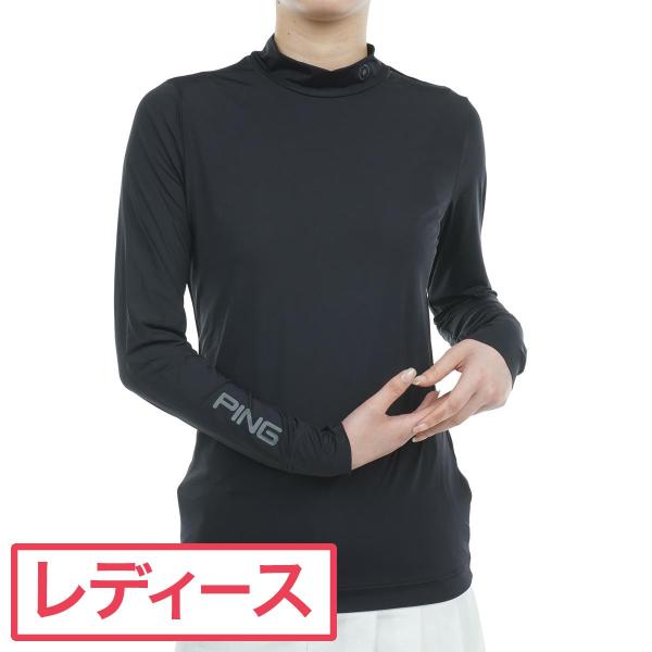 【新品】PING ピン ハイネック モックネック 長袖 Ｌサイズ PiNG (ピン) ゴルフウェア(トップス) メンズ SIZE L ブラック 総