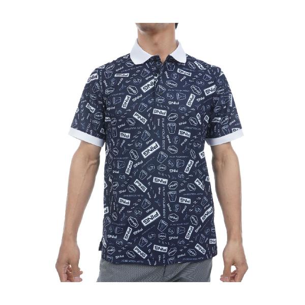 PING ロゴプリント ポロシャツ PING ピン 総柄プリント 半袖ポロシャツ : GDOゴルフショップ