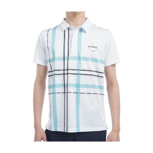 アドミラル　Admiral　ストレッチ チェックプリント 半袖ポロシャツ Admiral（アドミラル） ストレッチ チェックプリント 半袖ポロシャツ