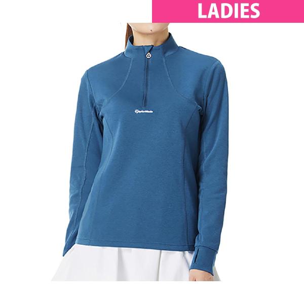 テーラーメイド　Taylor Made　ストレッチ 裏起毛 ハーフジップ モックネック長袖シャツ　レディス TaylorMade（テーラーメイド） ストレッチ 裏起毛 ハーフジップ モック