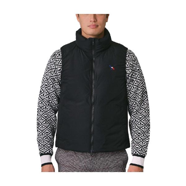 アダバット Lsize ネイビー ボタン式 レディースロングベスト防風