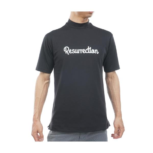 レザレクション Resurrection シリコンロゴ モックネック半袖シャツ