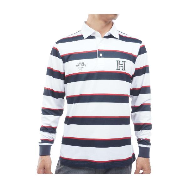 トミー ヒルフィガー ゴルフ TOMMY HILFIGER GOLF ワッフル 袖口リブ 長袖台衿付きポロシャツ