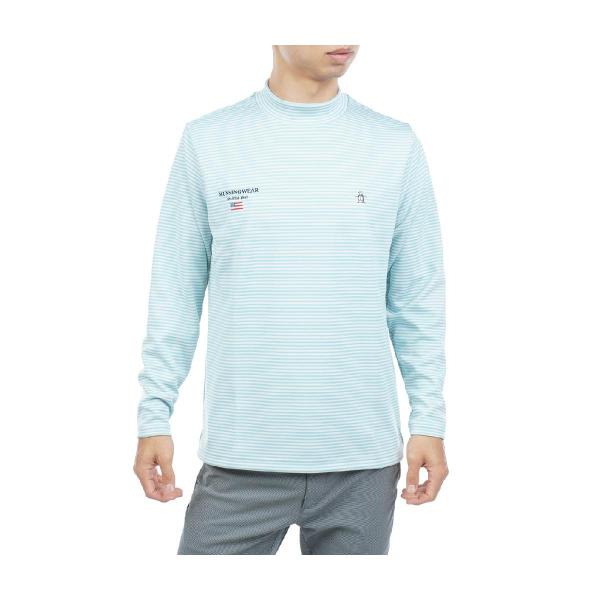 マンシングウェア Munsingwear ストレッチ ヒートナビ ボーダー長袖モックネックシャツ