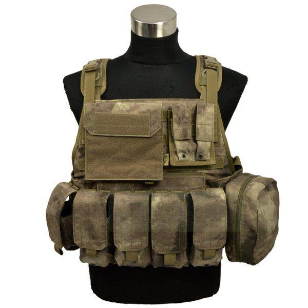 FLYYE MOLLE Style PC Plate Carrier with Pouch set A-TACS 迷彩