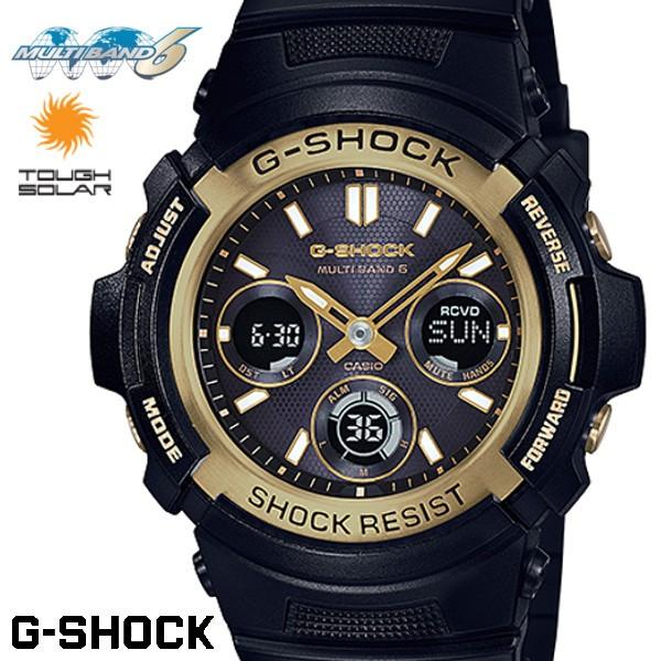 CASIO G-SHOCK ジーショック 電波ソーラー 黒 ブラック ゴールド