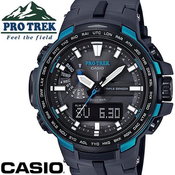 Casio Protrek 電波ソーラー アウトドアウォッチ カシオ プロトレック メンズ うでどけい 腕時計 Prw 6100y 1a ブルーxブラック トリプルセンサー Prw 6100y 1a 腕時計 アクセサリー Gross 通販 Yahoo ショッピング