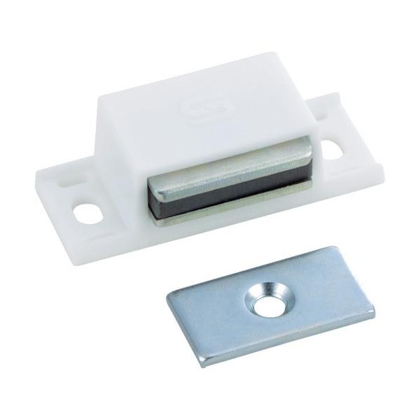 納期について：取寄品3〜5営業日目発送予定★欠品時除くメーカー名：トラスコ中山(株)【 特長 】・シンプル構造で汎用性の高いマグネットキャッチです。【 仕様 】品名:TRUSCO マグネットキャッチ 樹脂製 L40mm 白品番:TSM-10...