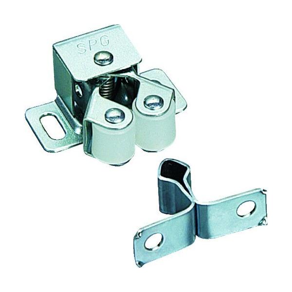 納期について：取寄品3〜5営業日目発送予定★欠品時除くメーカー名：清水(株)【 特長 】・ローラーには樹脂を使用しています。【 仕様 】品名:NewHikari ローラーキャッチ 中 ユニクロ品番:R320色:シルバー全長(mm):31.5...