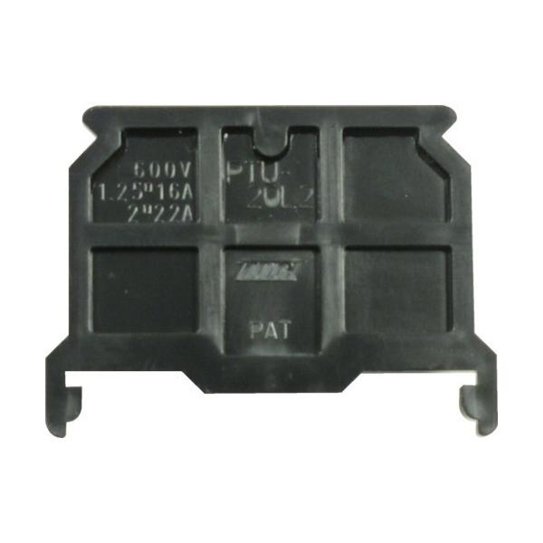 納期について：取寄品3〜5営業日目発送予定★欠品時除くメーカー名：東洋技研(株)【 特長 】・端子台両端用エンドプレートです。【 仕様 】品名:TOGI 側板 黒 41×3×30mm品番:PTU-20L2色:黒長さ(mm):3幅(mm):3...