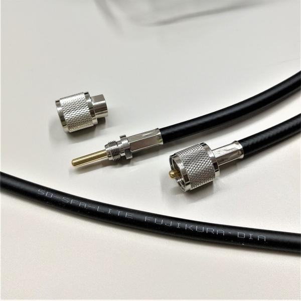 フジクラ　同軸ケーブル　5D-SFA-LITE 美品 フジクラ 5DSFA (5D-SFA)-LITE 25m 両端MP接栓付(片端脱着式