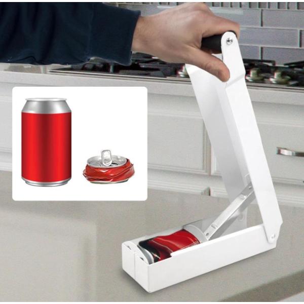 ・こちらは、３５０ｍｌ缶と500mi缶サイズ両サイズ使用可能です。500ml缶も可能となりますが圧縮時にかなり力がいるようになります。（缶を”押さえ”にきちんと固定する必要もあります）【収納スペースを節約】缶スマッシャーは金属を元のサイズの...