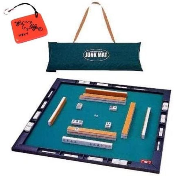 【新品】麻雀セット ジャンクマットさんご牌セット(やきとりストラップ１個）　コンパス・ハヤハヤ（点数計算シート）付